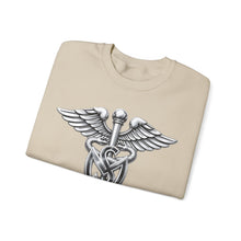 Load image into Gallery viewer, Crewneck Sweatshirt - Army Medical Service Corps (MS) Branch Insignia - 3D - Silver - Enhanced
