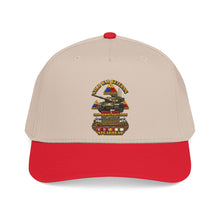 Load image into Gallery viewer, Mid Profile Baseball Cap - Army - Cold War Vet - 3rd Armored Division - Gelnhausen, Germany - M60A3 Tank - Spearhead w Fire - 3D - Enhanced