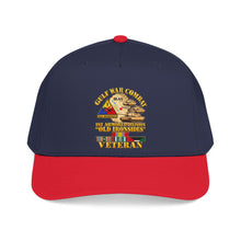 Load image into Gallery viewer, Mid Profile Baseball Cap - Army - Gulf War Combat - 1st Armored Divi - Old Ironsides - Veteran - Map w GULF SVC - 3D - Enhanced