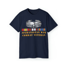 Load image into Gallery viewer, Unisex Ultra Cotton Tee - Army - Afghanistan War - Combat Veteran - Combat Action Badge w CAB AFGHAN SVC X 300