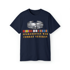 Unisex Ultra Cotton Tee - Army - Afghanistan War - Combat Veteran - Combat Action Badge w CAB AFGHAN SVC X 300