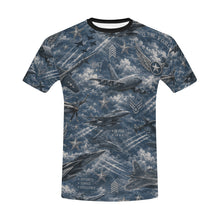 Load image into Gallery viewer, Vintage Air Force Aviation Pattern Men's All Over Print Crew Neck T-Shirt
