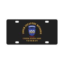 Load image into Gallery viewer, Army - SSI - 100th Division (Airborne) - Century - US Army Veteran X 300 Classic License Plate