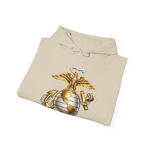 Load image into Gallery viewer, Marine Corps Emblem Hoodie – USMC Eagle Globe Anchor Sweatshirt