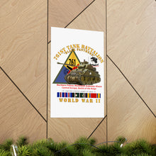 Load image into Gallery viewer, Premium Matte vertical posters - Army - 761st Tank Battalion - Black Panthers - w Tank w SSI Wwii EU SVC