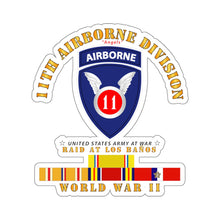 Load image into Gallery viewer, Kiss-Cut Stickers - Army - 11th Airborne Division - Raid at Los Baños - WWII w PAC SVC