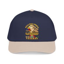Load image into Gallery viewer, Mid Profile Baseball Cap - Army - Gulf War Combat - 1st Armored Divi - Old Ironsides - Veteran - Map w GULF SVC - 3D - Enhanced