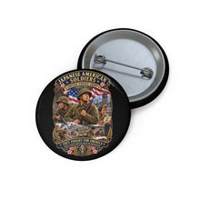 Load image into Gallery viewer, Custom Pin Buttons - Japanese American WWII Soldiers - 3D - Enhanced