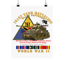 Load image into Gallery viewer, Premium Matte vertical posters - Army - 761st Tank Battalion - Black Panthers - w Tank w SSI Wwii EU SVC