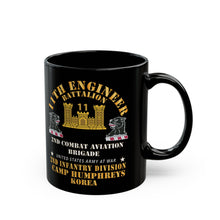 Load image into Gallery viewer, Black Mug 15oz - 11th Engineer Battalion - Camp Humphries 2nd Infantry Division - Korea