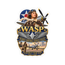 Load image into Gallery viewer, Kiss-Cut Stickers - WASP - Women Airforce Service Pilot - WWII - 3D - Enhanced