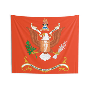 Indoor Wall Tapestries - 52nd Signal Battalion - WE TRANSMIT, Battalion Colors Tapestry