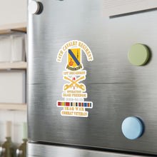 Load image into Gallery viewer, Kiss-Cut Vinyl Decals - Army - 14th Cavalry Regiment w Cav Br - 1st Squadron - OIF - 2009–2010 - Red Txt Cbt Vet w IRAQ SVC X 300