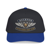 Load image into Gallery viewer, Mid Profile Baseball Cap - USCG - Aviator Badge - Auxiliary w txt - 3D - Enhanced