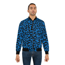 Load image into Gallery viewer, Men's AOP Bomber Jacket - Leopard Camouflage - Blue-Black