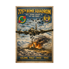 Load image into Gallery viewer, 775th Bomb Squadron Matte Poster — Celone Italy 1944–1945 Vintage WWII Aviation Print - Celone Airfield