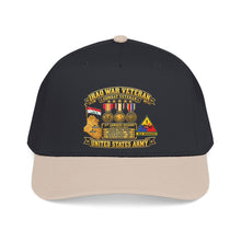 Load image into Gallery viewer, Mid Profile Baseball Cap - Army - Iraq War Veteran - Ribbon Bar - Map - SSI - 1st Armored Division - 3D - Enhanced