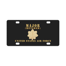 Load image into Gallery viewer, USAF - Major - MAJ - Retired X 300 - Hat X 300 Classic License Plate
