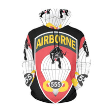 Load image into Gallery viewer, Men's All Over Print Hoodie (USA Size) (Model H13) - 555th Parachute Infantry Battalion wo Txt