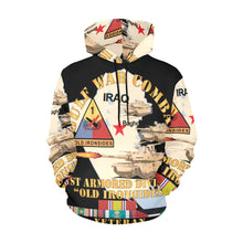 Load image into Gallery viewer, Men's All Over Print Hoodie (USA Size) (Model H13) - Gulf War Combat Armor Vet w 1st Armored Division