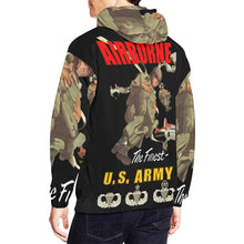 Load image into Gallery viewer, Men's All Over Print Hoodie (USA Size) (Model H13) - Airborne Poster wi Backgrnd w Badges