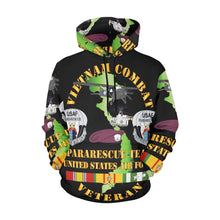 Load image into Gallery viewer, Men's All Over Print Hoodie (USA Size) (Model H13) - USAF - Vietnam Combat Veteran w Pararescue Huskie