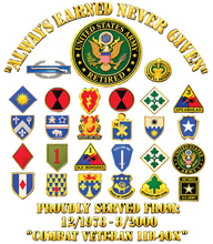 Load image into Gallery viewer, Car Decals - Army - Always Earned Never Given - Jerry Retired - Combat Veteran 11B40X - w CIB Drill - 3D - Enhanced