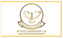 Load image into Gallery viewer, Rectangle Flags - Attack Squadron 128 - Golden Intruders - White Background and Flag Background