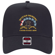 Load image into Gallery viewer, Baseball Cap - Buffalo Soldiers - Infantry - Cavalry Guidons w Buffalo Head - US Army X 300