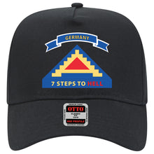 Load image into Gallery viewer, Baseball Cap - 7th United States Army w 7 Steps Hell w Scroll X 300