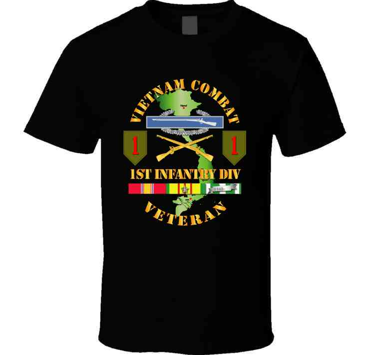 1st Infantry Div - Vietnam Veteran Hat and T-Shirt Bundle