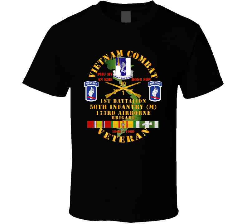Army - Vietnam Combat Veteran W 1st Bn - 50th Inf - 173rd Airborne Bde 1968-69 W Vn Svc Classic T Shirt, Crewneck Sweatshirt, Hoodie, Long Sleeve