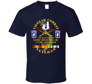 Army - Vietnam Combat Veteran W 1st Bn - 50th Inf - 173rd Airborne Bde 1968-69 W Vn Svc Classic T Shirt, Crewneck Sweatshirt, Hoodie, Long Sleeve