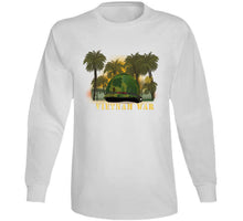 Load image into Gallery viewer, Vietnam Era Helmet Cover - Band - Front - War Is Hell W Jungle - Fire W Txt X 300 Classic T Shirt, Crewneck Sweatshirt, Hoodie, Long Sleeve