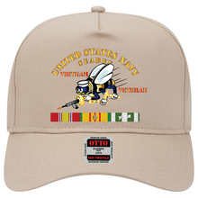 Load image into Gallery viewer, Baseball Cap - Navy - Seabee - Vietnam Veteran - Step VN VET