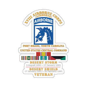 Kiss-Cut Stickers - Army - XVIII Airborne Corps  - US CENTCOM - Desert Storm, Desert Shield Veteran X 300