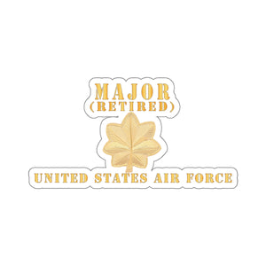 Kiss-Cut Stickers - USAF - Major - MAJ - Retired X 300 - Hat X 300