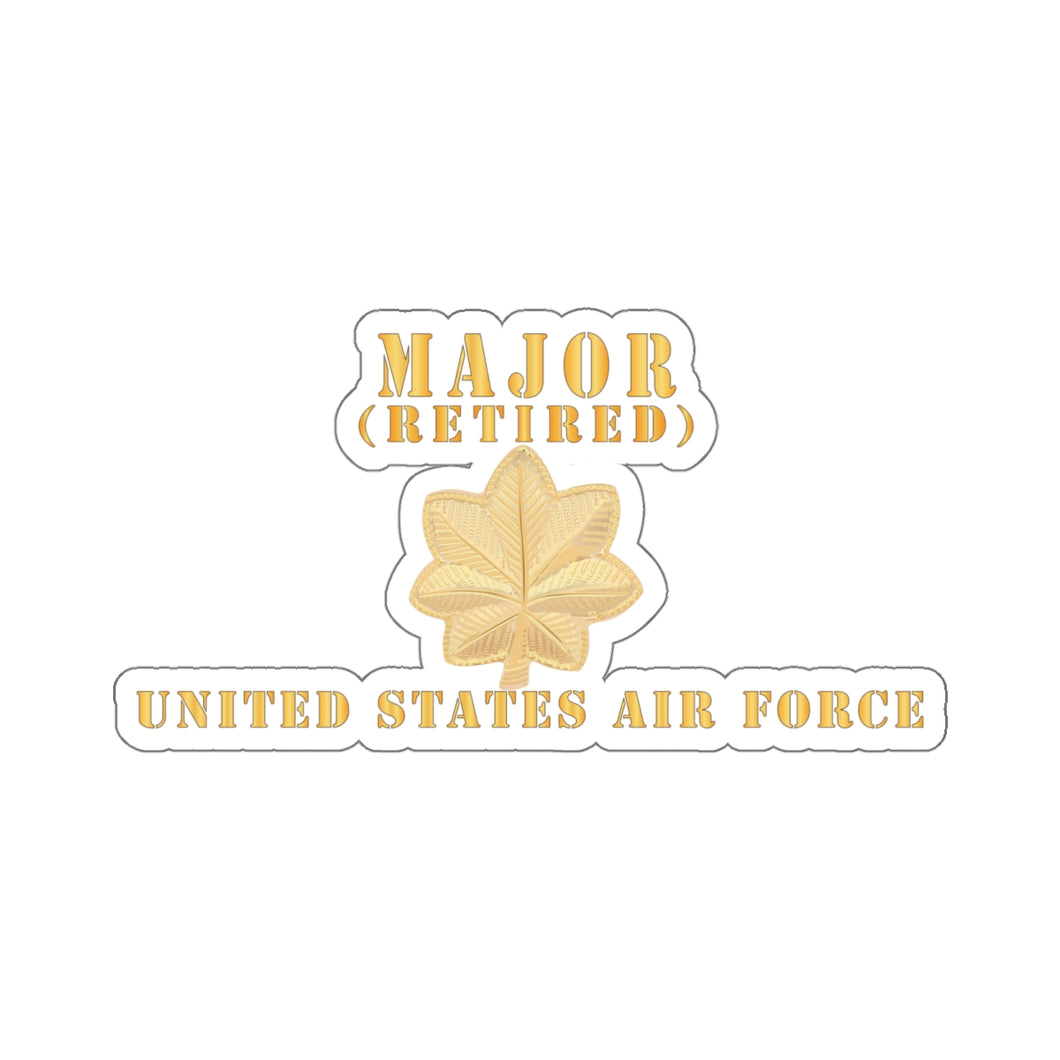 Kiss-Cut Stickers - USAF - Major - MAJ - Retired X 300 - Hat X 300