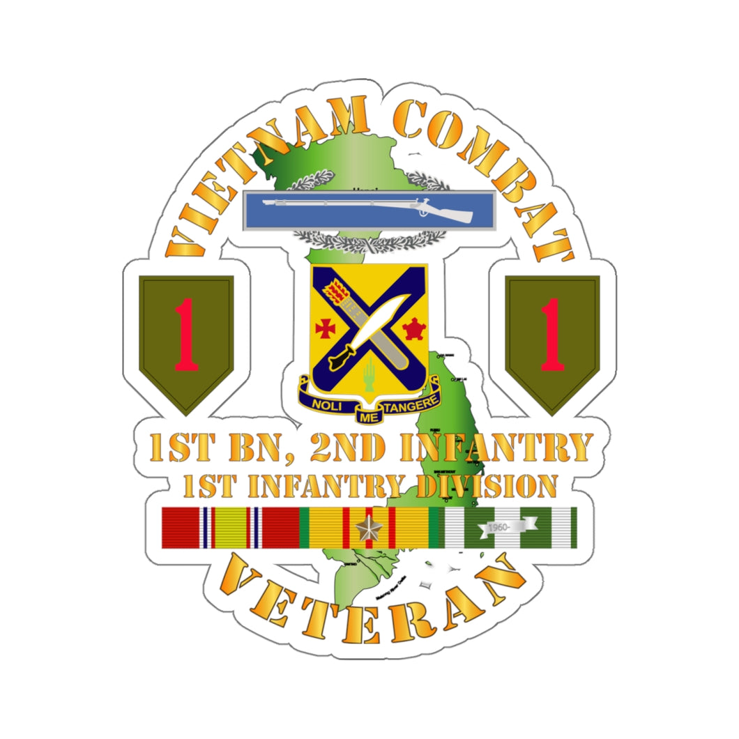 Kiss-Cut Stickers - Vietnam Combat Infantry Veteran W 1st Bn 2nd Inf 1st Inf Div Ssi
