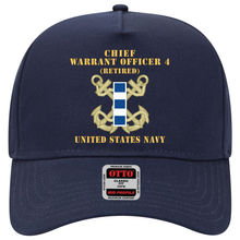 Load image into Gallery viewer, Baseball Cap - Navy - Chief Warrant Officer 4 - CW04 - Retired