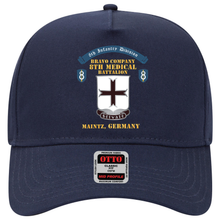 Load image into Gallery viewer, Baseball Cap - Bravo Company - 8th Medical Battalion, 8th Infantry Division Scroll - Maintz Germany X 300