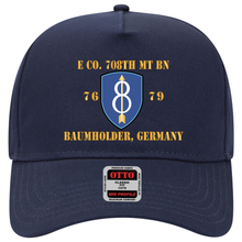 Load image into Gallery viewer, Baseball Cap - 8th Infantry Division - SSI w E Co. 708th MT BN - Baumholder, Germany X 300