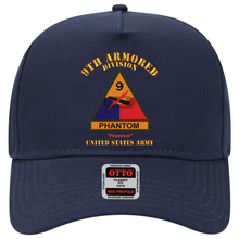 Load image into Gallery viewer, Baseball Cap - Army - SSI - 9th Armored Division w Name Tape - Phantom - US Army X 300