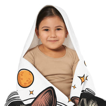 Load image into Gallery viewer, Youth Hooded Towel- Astronaut Cat