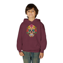 Load image into Gallery viewer, Youth Heavy Blend Hooded Sweatshirt - Coco Floral Skull