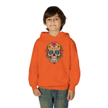 Load image into Gallery viewer, Youth Heavy Blend Hooded Sweatshirt - Coco Floral Skull