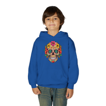 Load image into Gallery viewer, Youth Heavy Blend Hooded Sweatshirt - Coco Floral Skull
