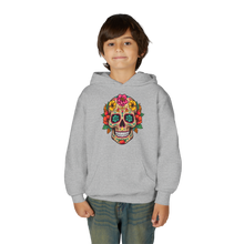 Load image into Gallery viewer, Youth Heavy Blend Hooded Sweatshirt - Coco Floral Skull