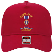 Load image into Gallery viewer, Baseball Cap - Purple Heart - WIA w WWII SVC w Purple Heart - Pacific