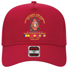 Load image into Gallery viewer, Baseball Cap - USMC - 1st Bn, 8th Marines - Beirut barracks bombing w SVC - 1982-1983 X 300